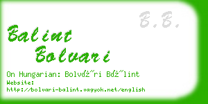 balint bolvari business card